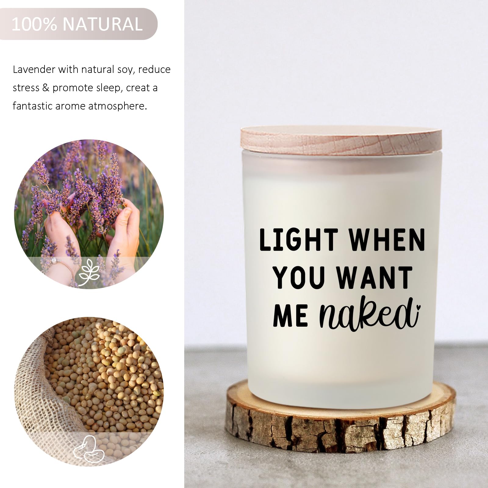 Lavender scented candle 8-ounce frosted glass