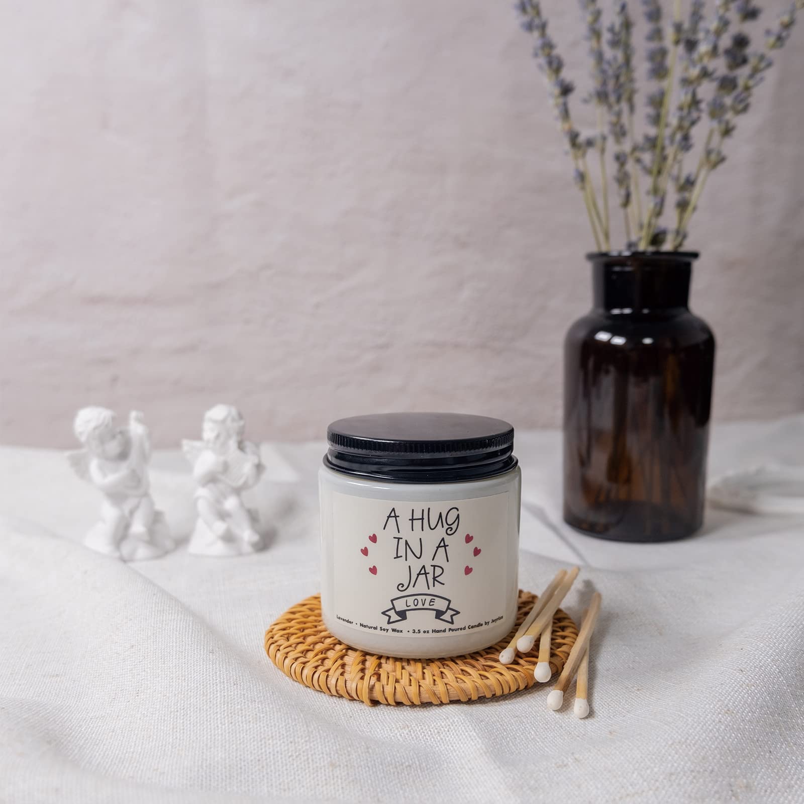 Lavender scented candle 3.5oz soy wax for stress relief