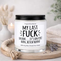 Lavender scented soy candle packaging and label