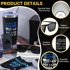 Law Enforcement Gift Set stainless tumbler socks keychain bottle opener sunglasses
