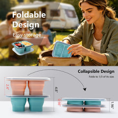 Compact lightweight folding silicone container fits into tote bags