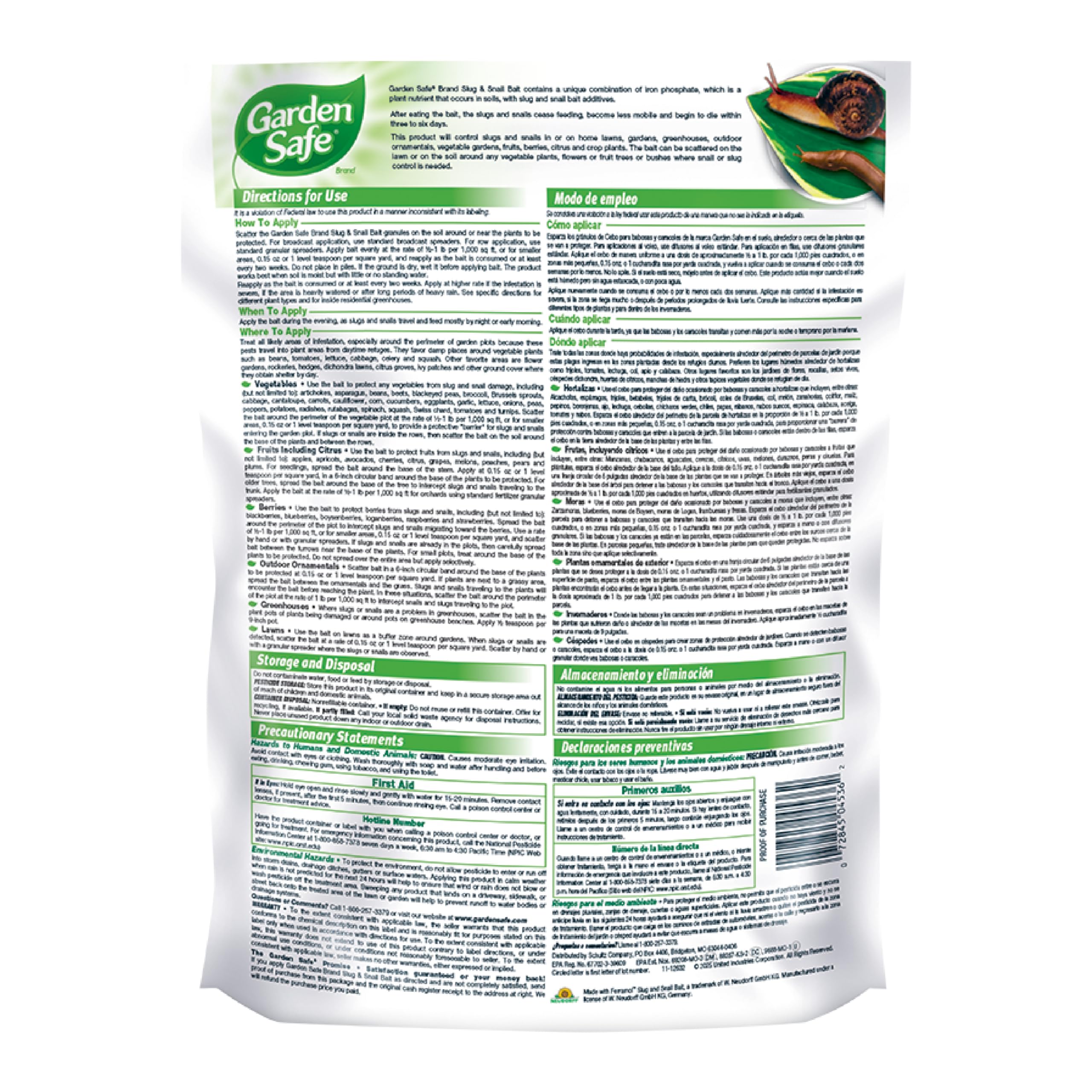 Granulated bait for slugs and snails in greenhouse lawns