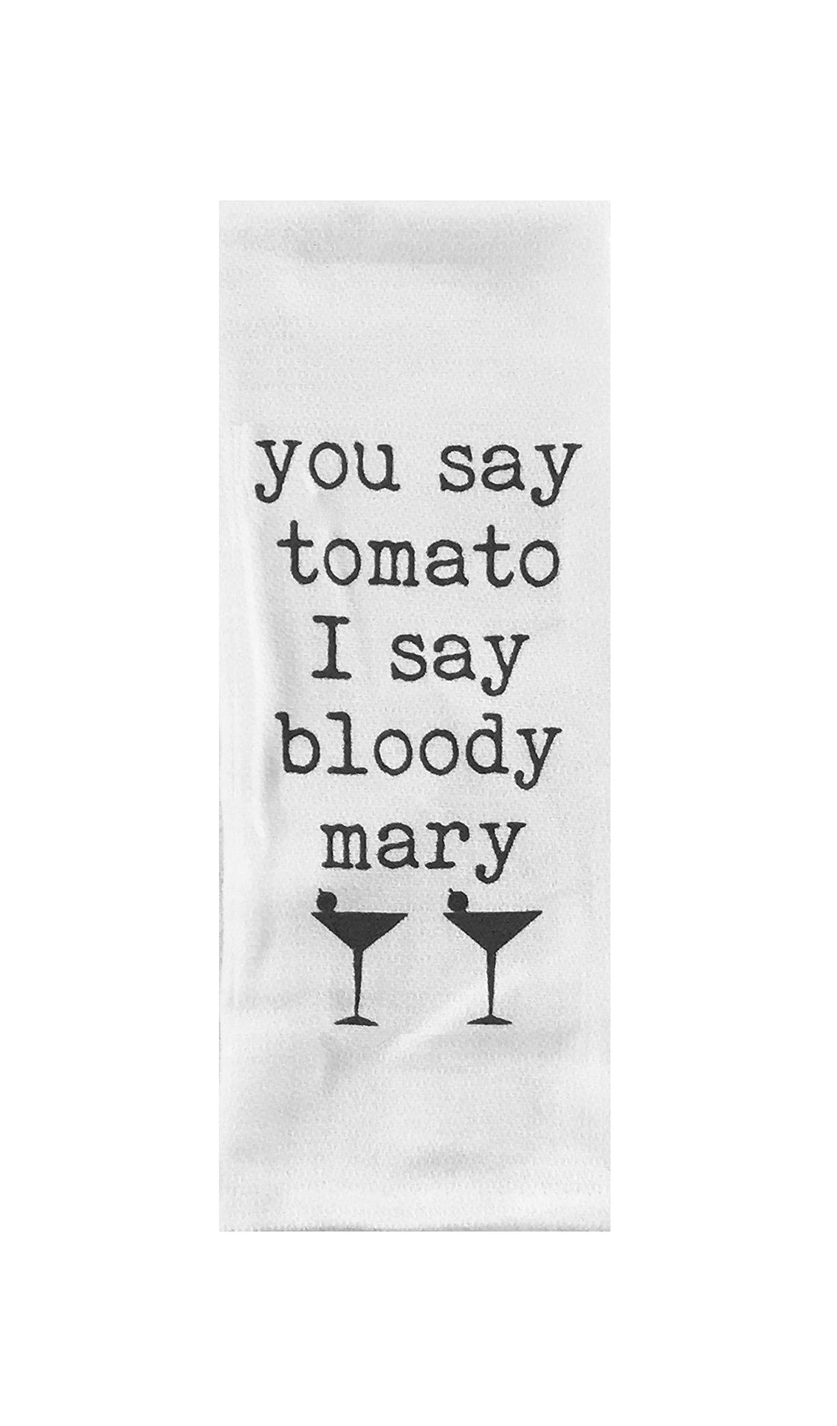 Layne Wilson You Say Tomato I Say Bloody Mary tea towel design