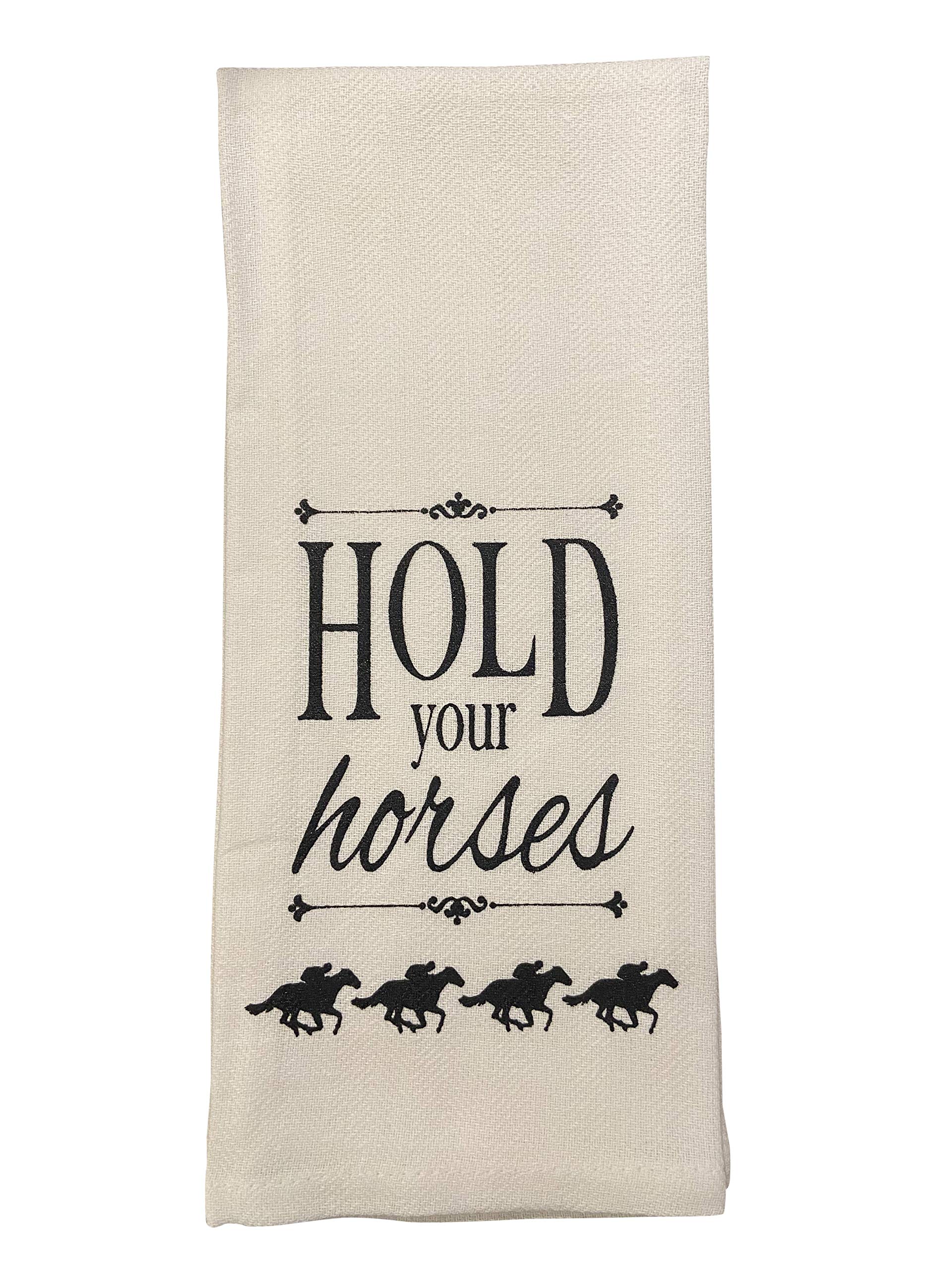 Layne Wilson Horses Derby Tea Towel on display