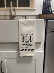 Layne Wilson Hold Your Horses Derby Tea Towel packaging