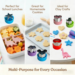 Assorted shapes hearts stars flowers circles dinosaurs in LBUQSVF set