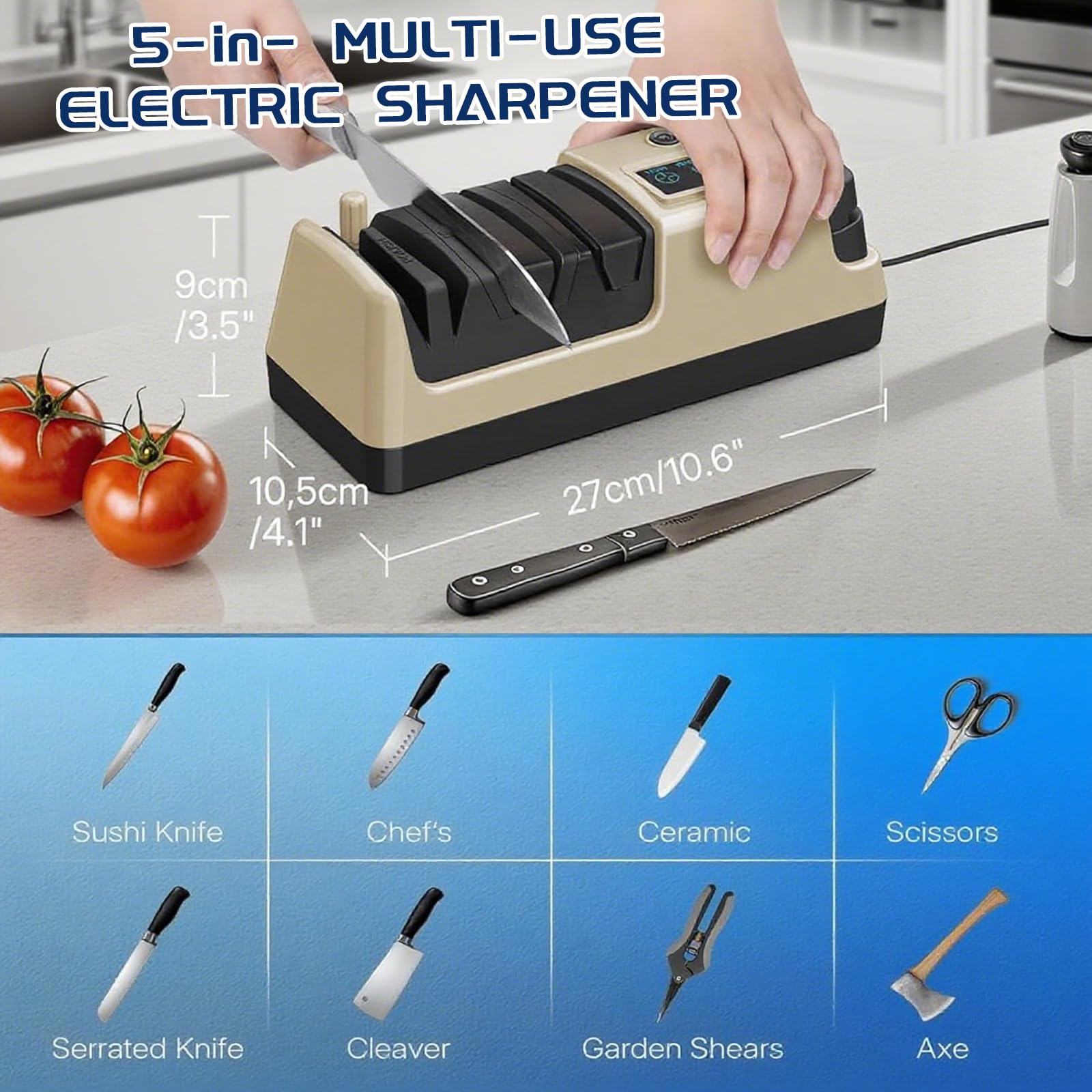 slot for serrated knives and cleavers