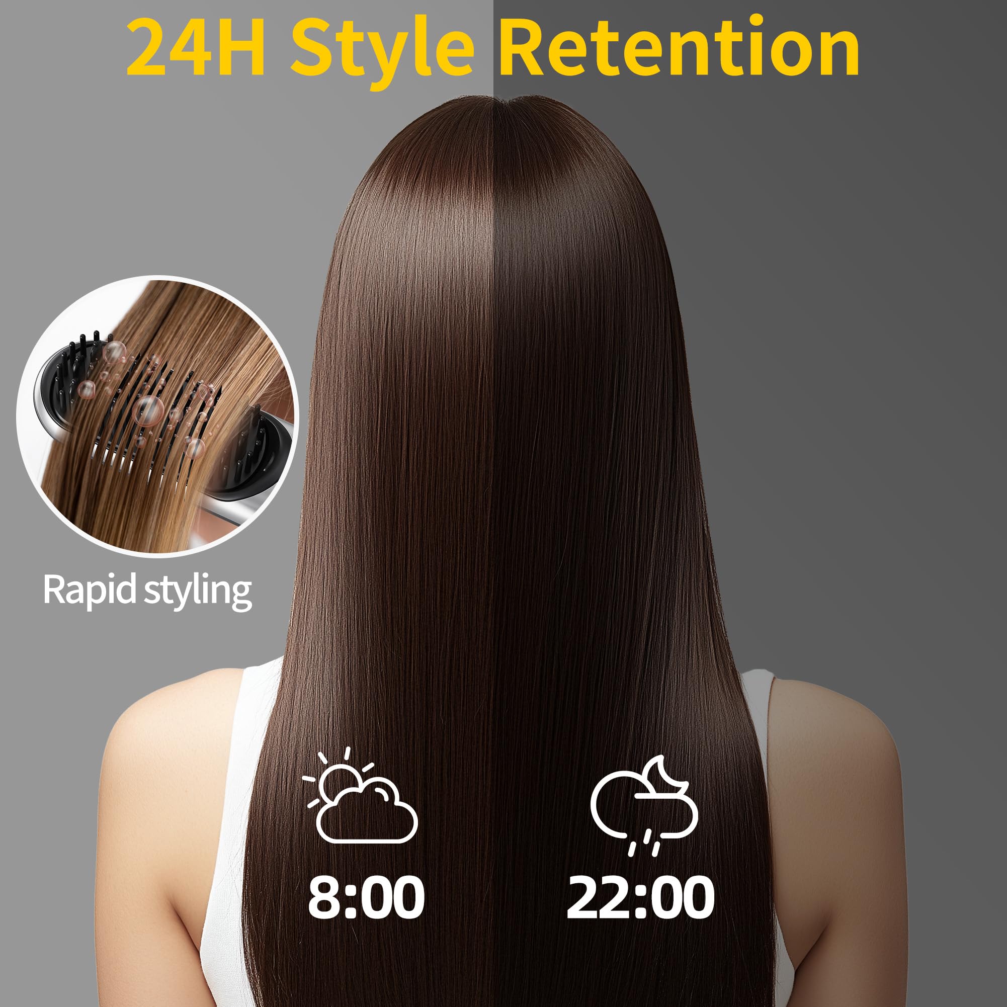 6400mAh battery detail on styling brush