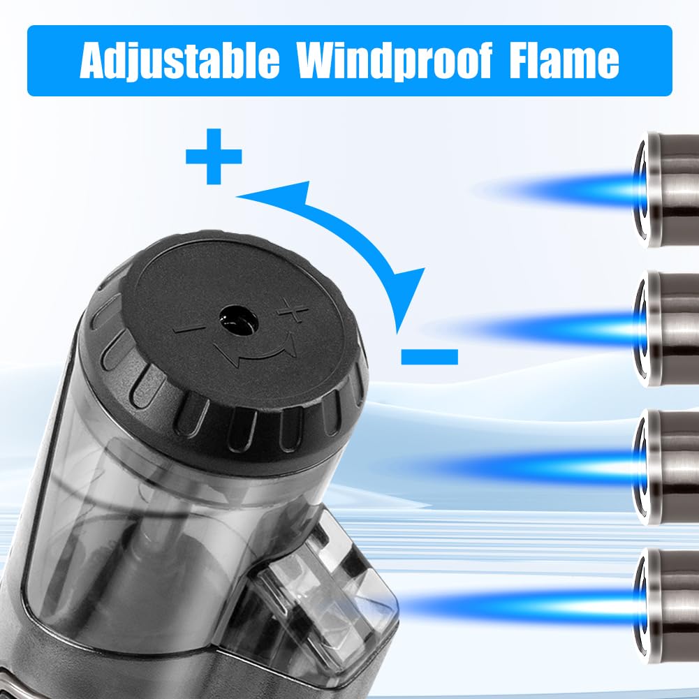 LcFun torch lighter with bottom flame adjustment dial