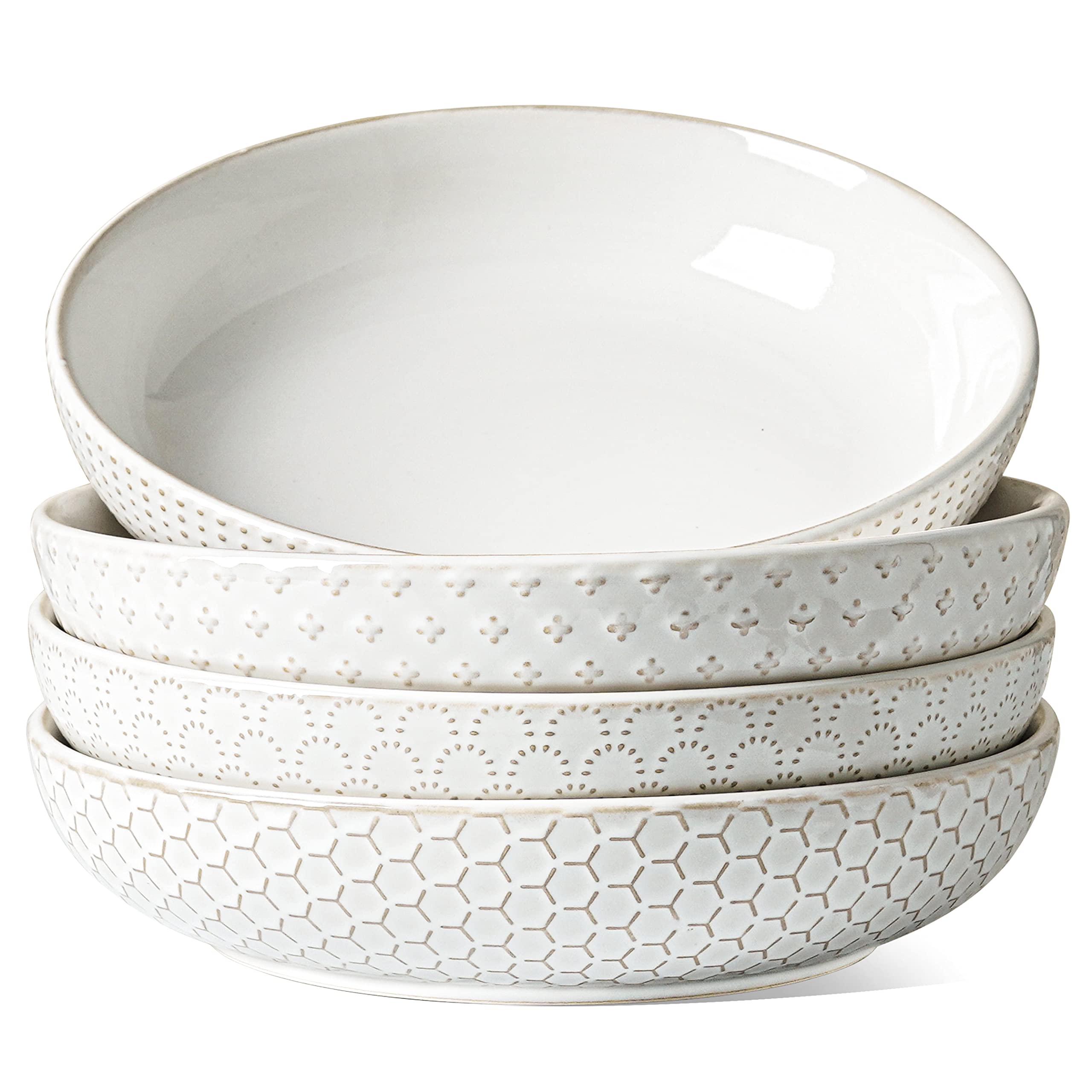 LE TAUCI pasta bowls 42oz Arctic White set of 4