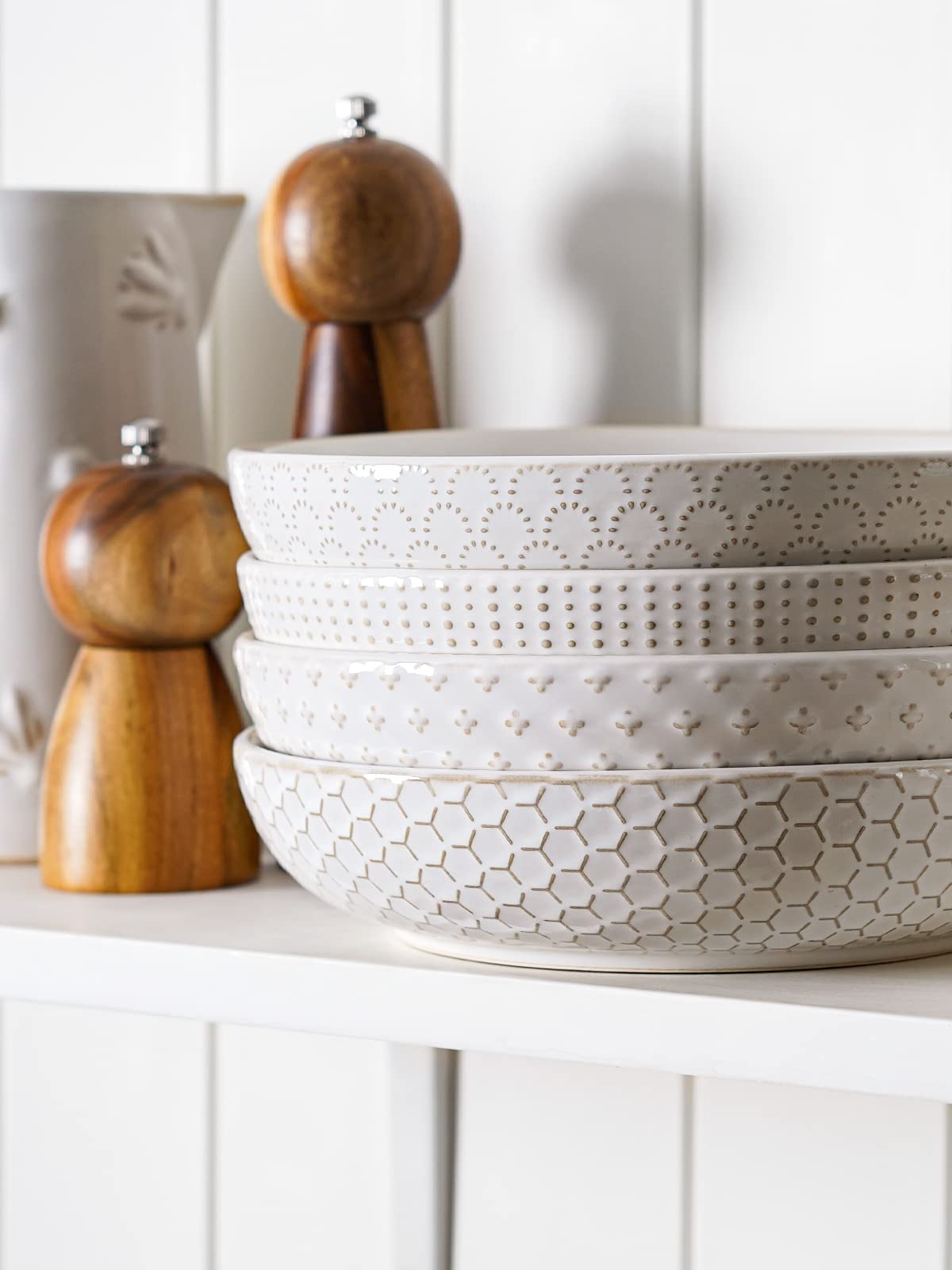 Embellished exterior ceramic bowls LE TAUCI