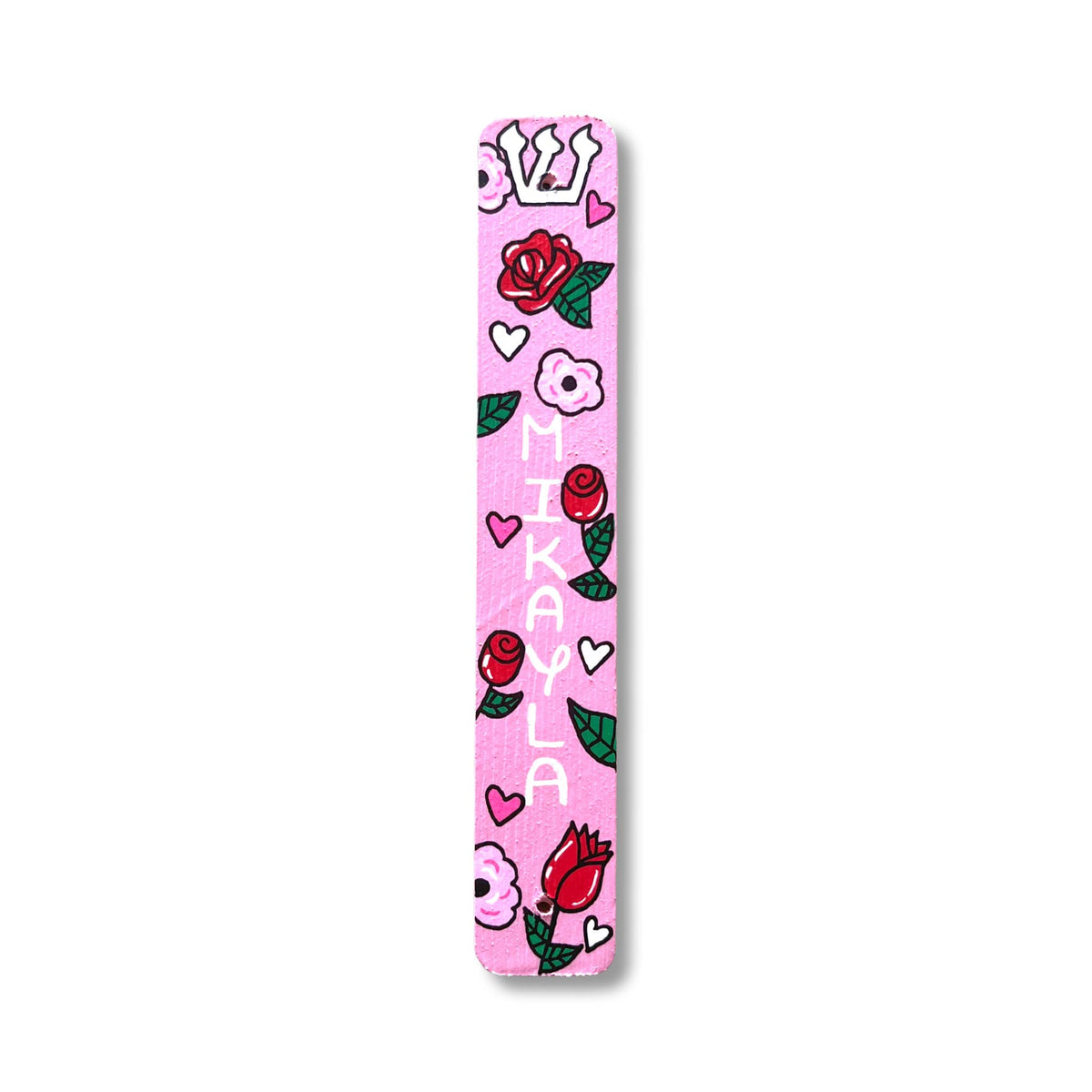 Lea Joelle mezuzah with roses and hearts design