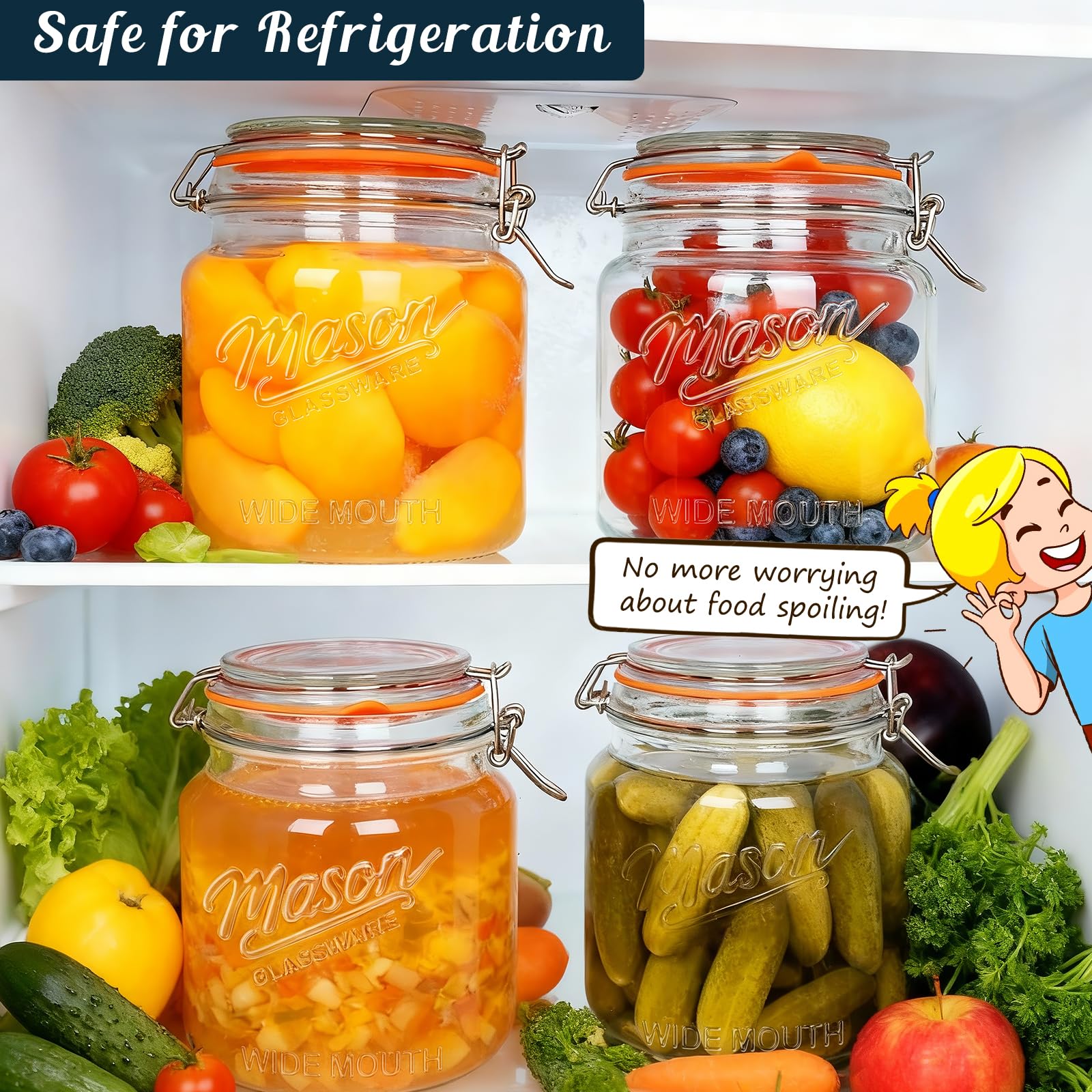 Lead-free BPA-free dishwasher-safe mason jar
