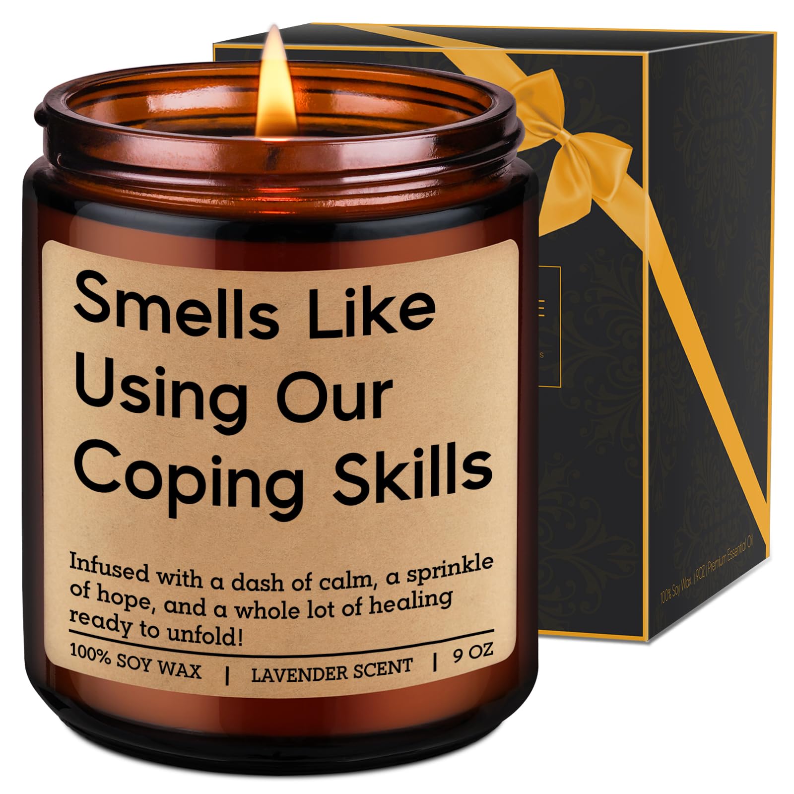 LEADO funny coping skills candle for therapists
