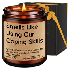 LEADO funny coping skills candle for therapists