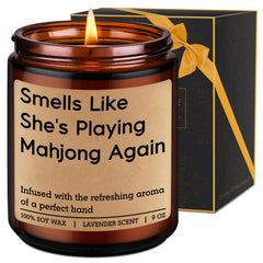 LEADO Mahjong candle 9 oz lavender scent for women