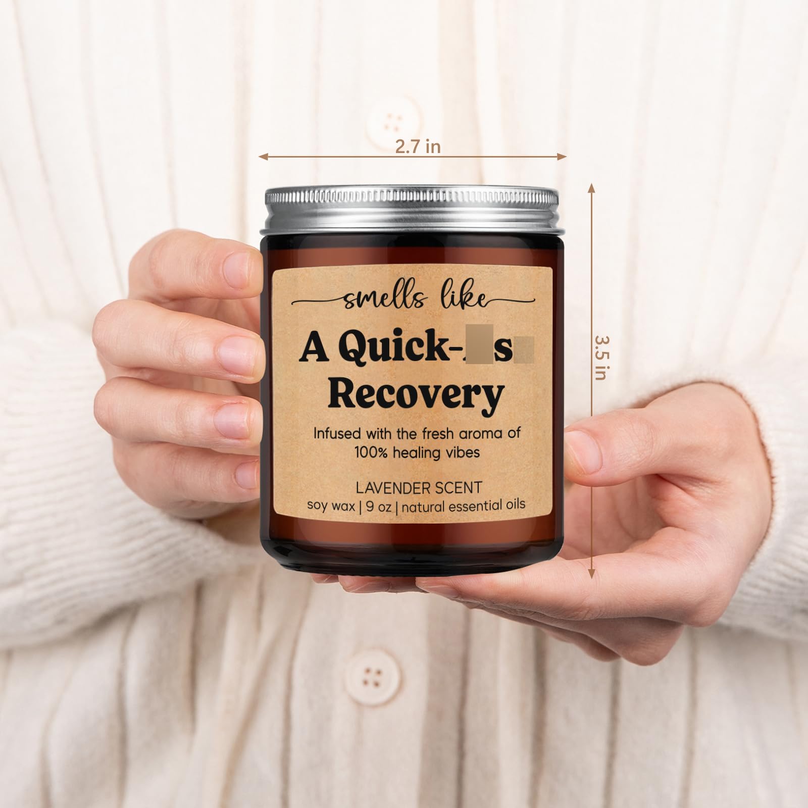 9 oz lavender scented candle LEADO for get well gifts