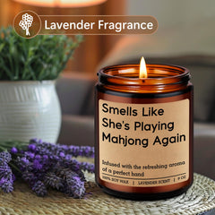 Funny playing Mahjong candle gift for Mahjong lovers