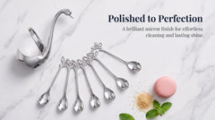 Leaf design spoon handle closeup