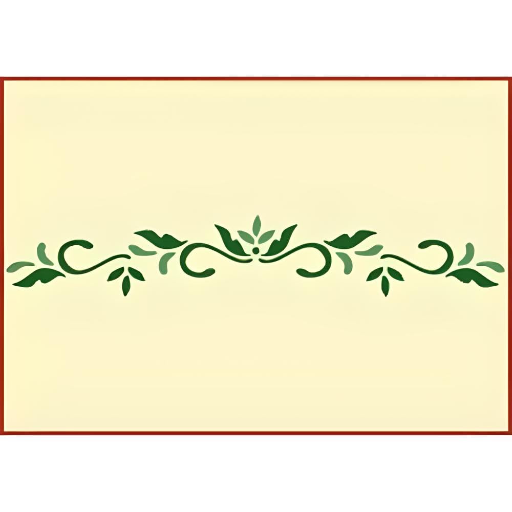 Close up of Leaf Scroll Border Stencil Template design details