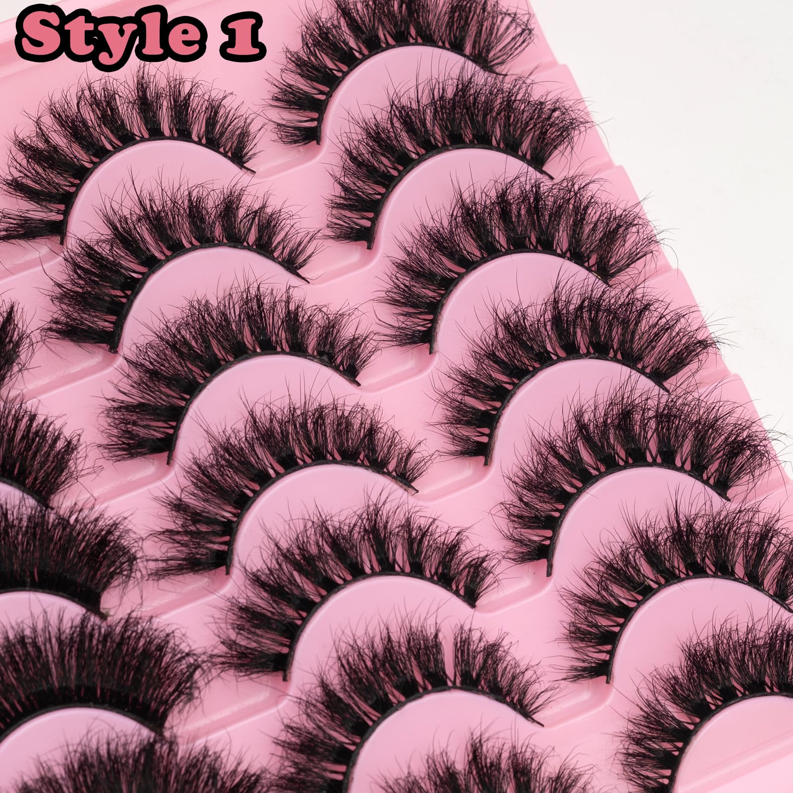 LEAFMOON Cat Eye Lashes 21 Pairs Faux Mink with Flexible Band