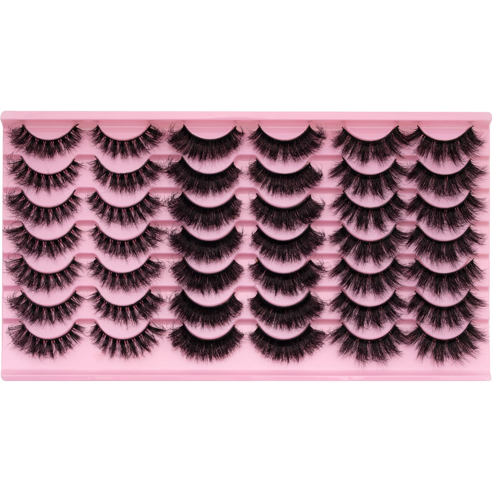 LEAFMOON Wispy Mink Lashes Pack 21 Pairs Cat Eye Set