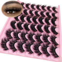 LEAFMOON Wispy Mink Lashes 14-18mm Cat Eye 21 Pairs