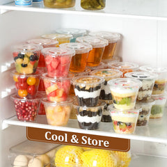 Leak-proof lid on clear 9 oz cup for spills prevention