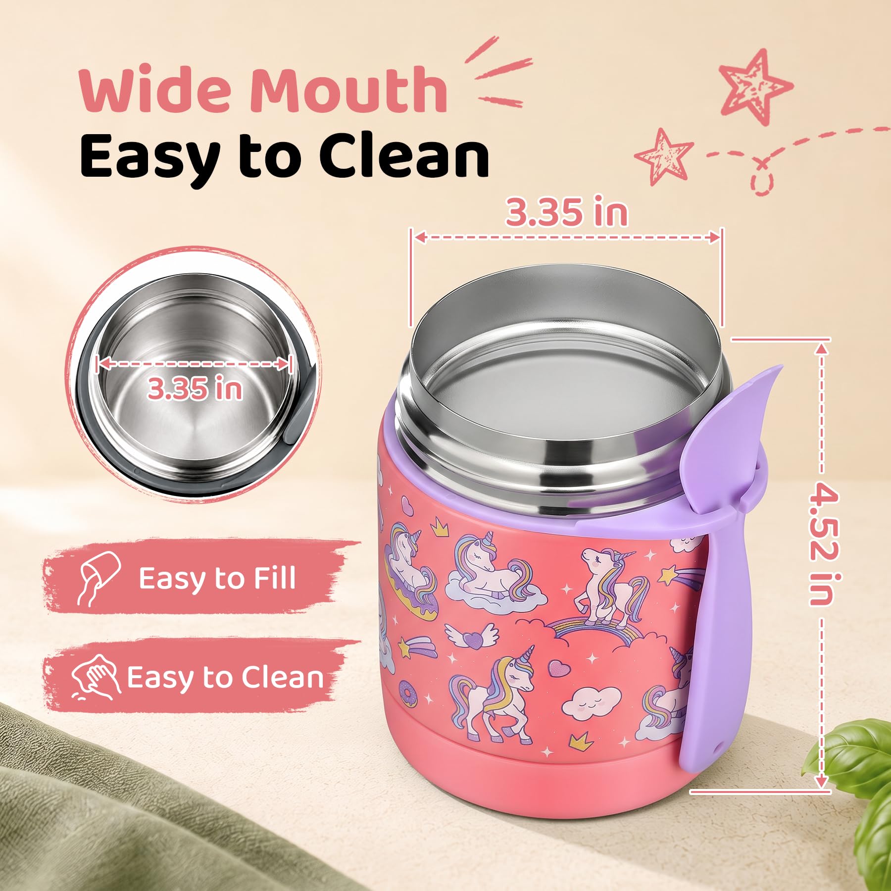 leak proof insulated food jar for kids