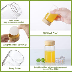 Leak-proof lid and gasket on glass shot bottle