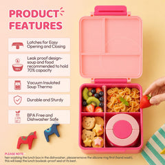 Leak-proof lunch container with silicone seal ring and hinged lid