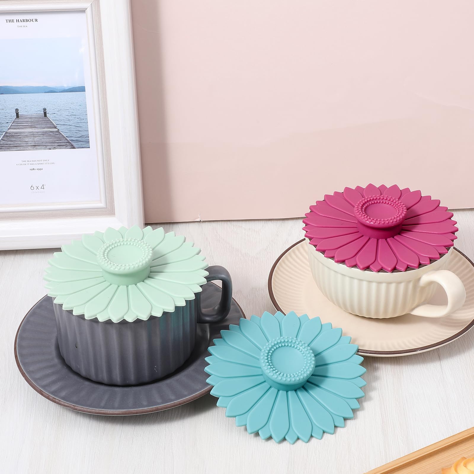 Dustproof leakproof silicone lid for cups and mugs