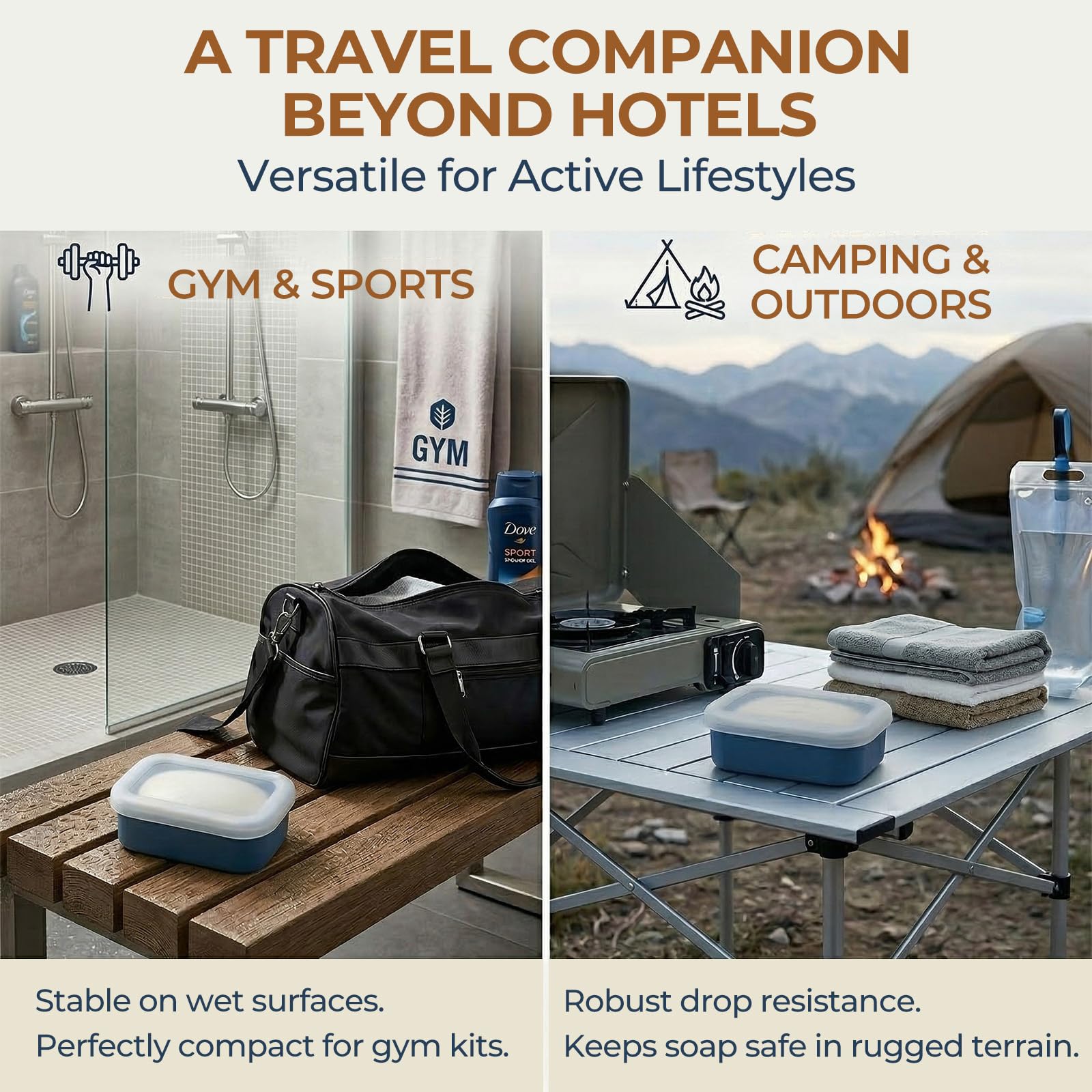 Lightweight portable soap case fits regular soap