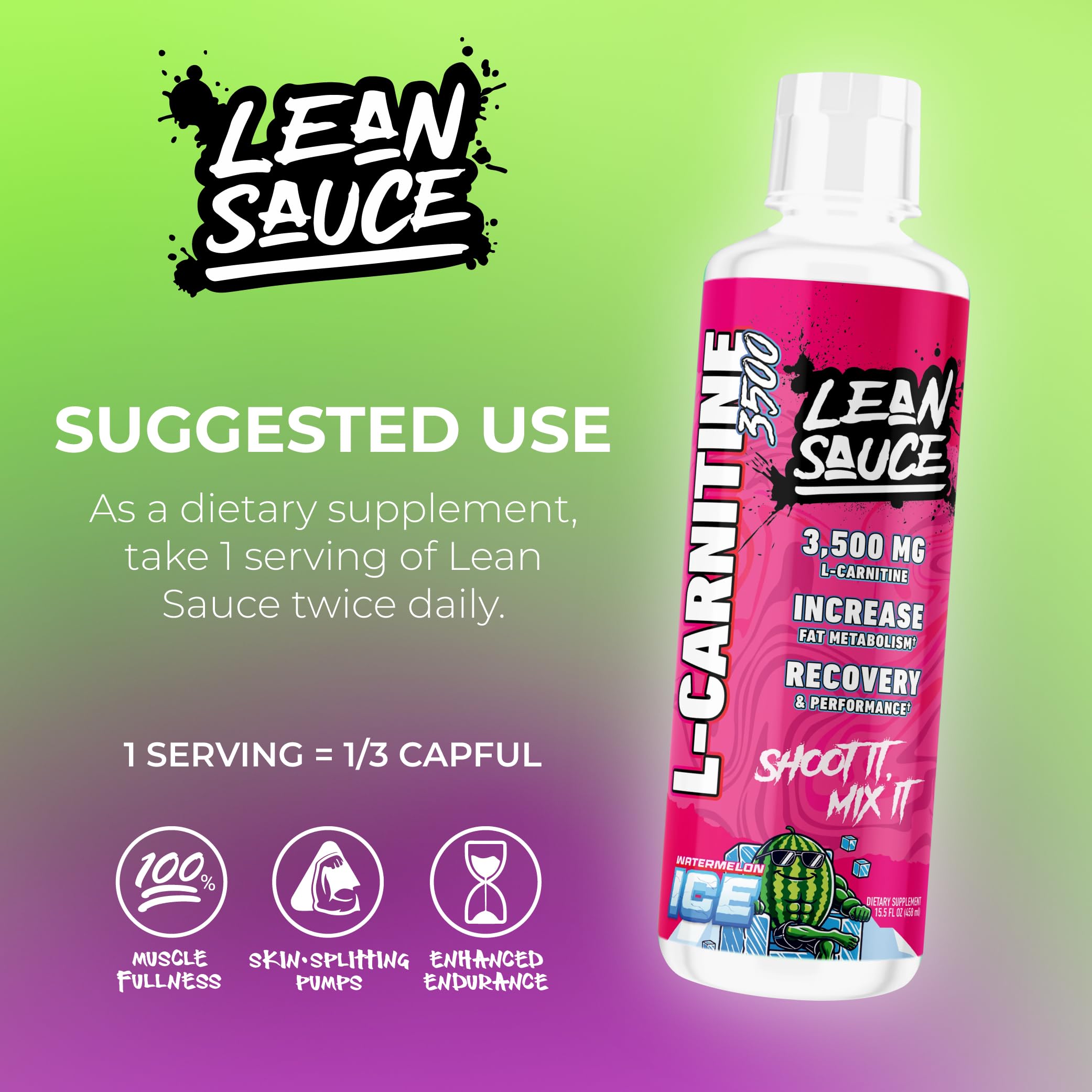 L-Carnitine Liquid Lean Sauce 3500mg Watermelon Ice