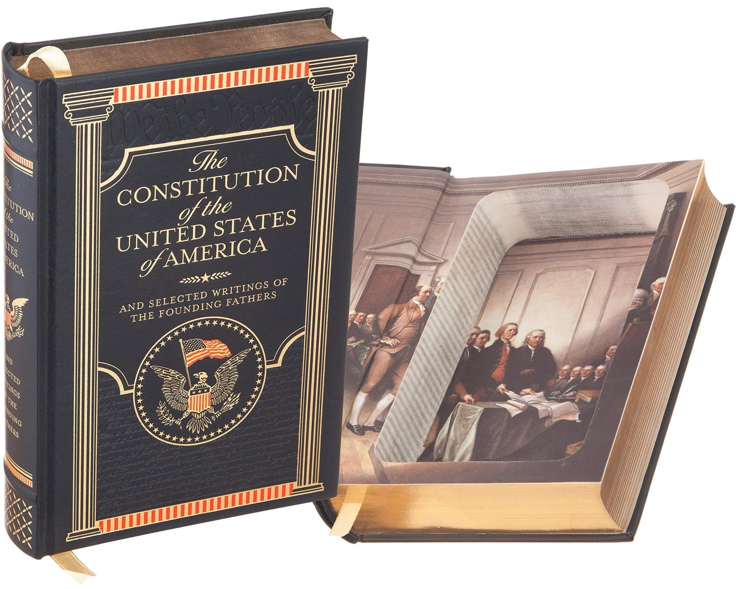 Leather-bound Book Safe exterior resembling a real book with gilt edging and silk bookmark
