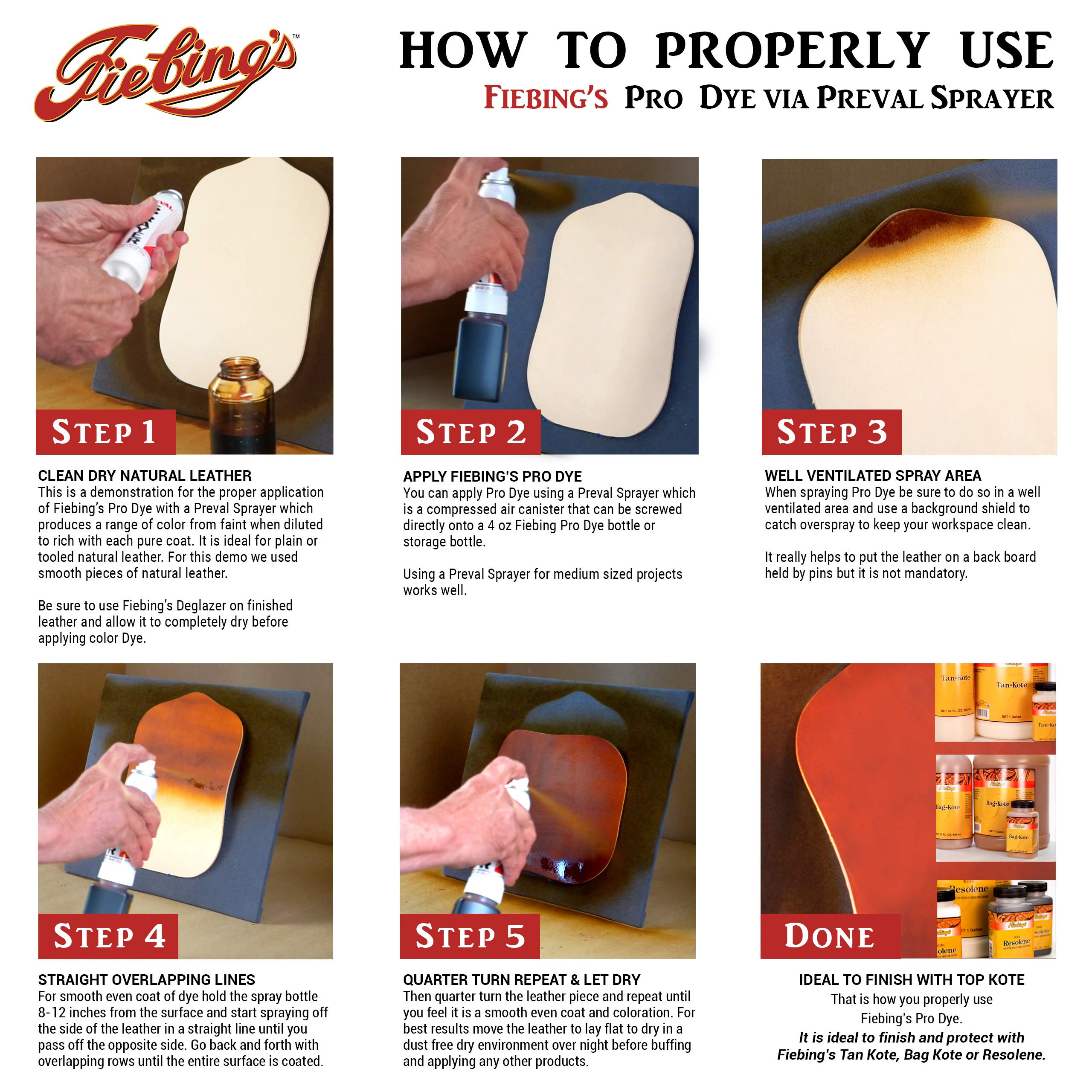 Vegetable tanned leather color applied with Fiebing's Pro Dye Black