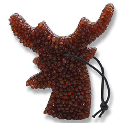 Leather Buck Deer Head Freshie with elastic cord