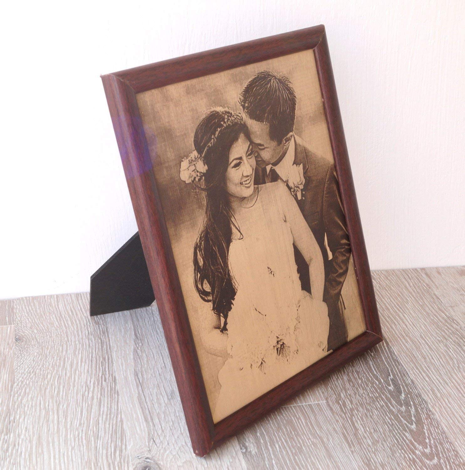 Leather photo gift 6x8 size framed display