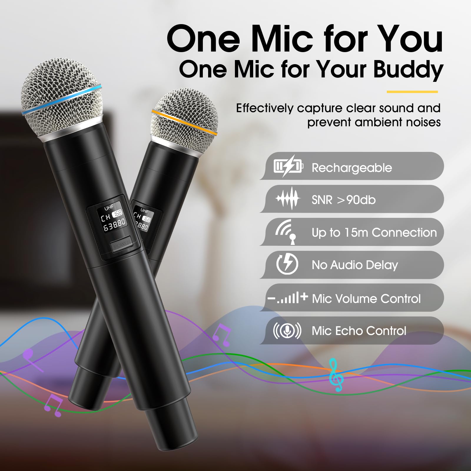 Leather strap attached for portable karaoke listening