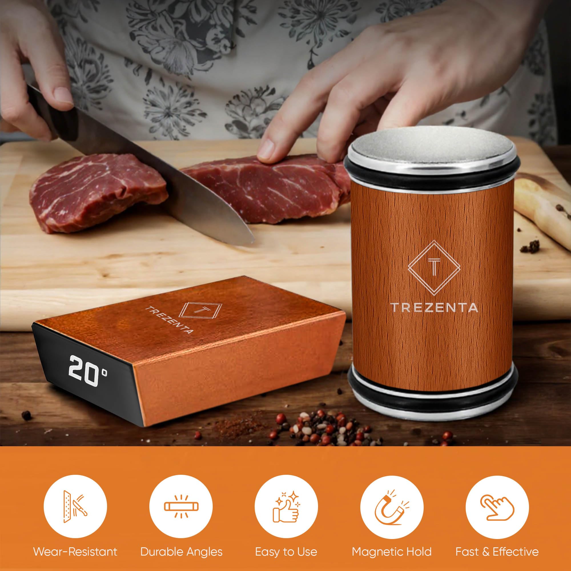 Leather strop and finger guard included with kit