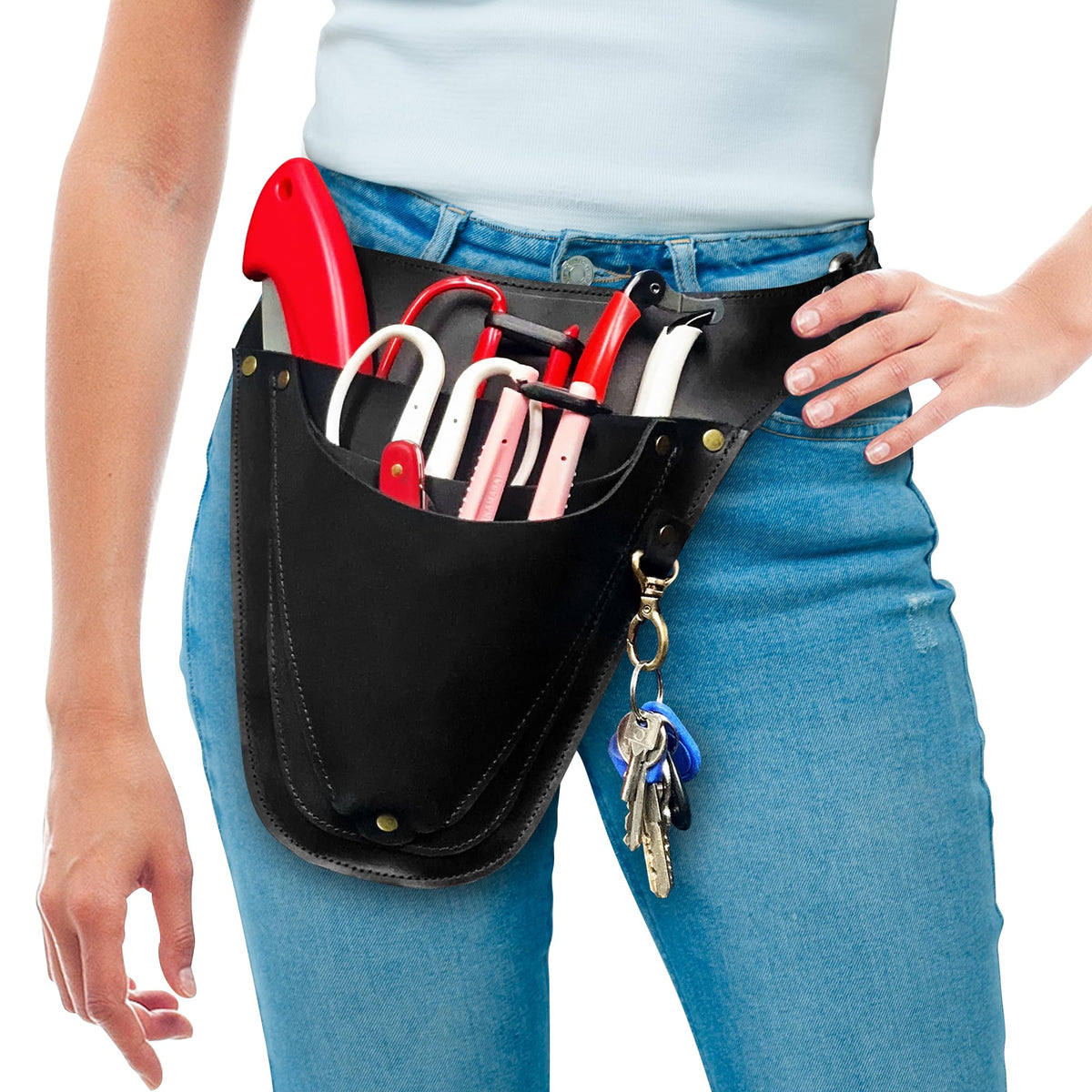 Leather tool belt for florist use