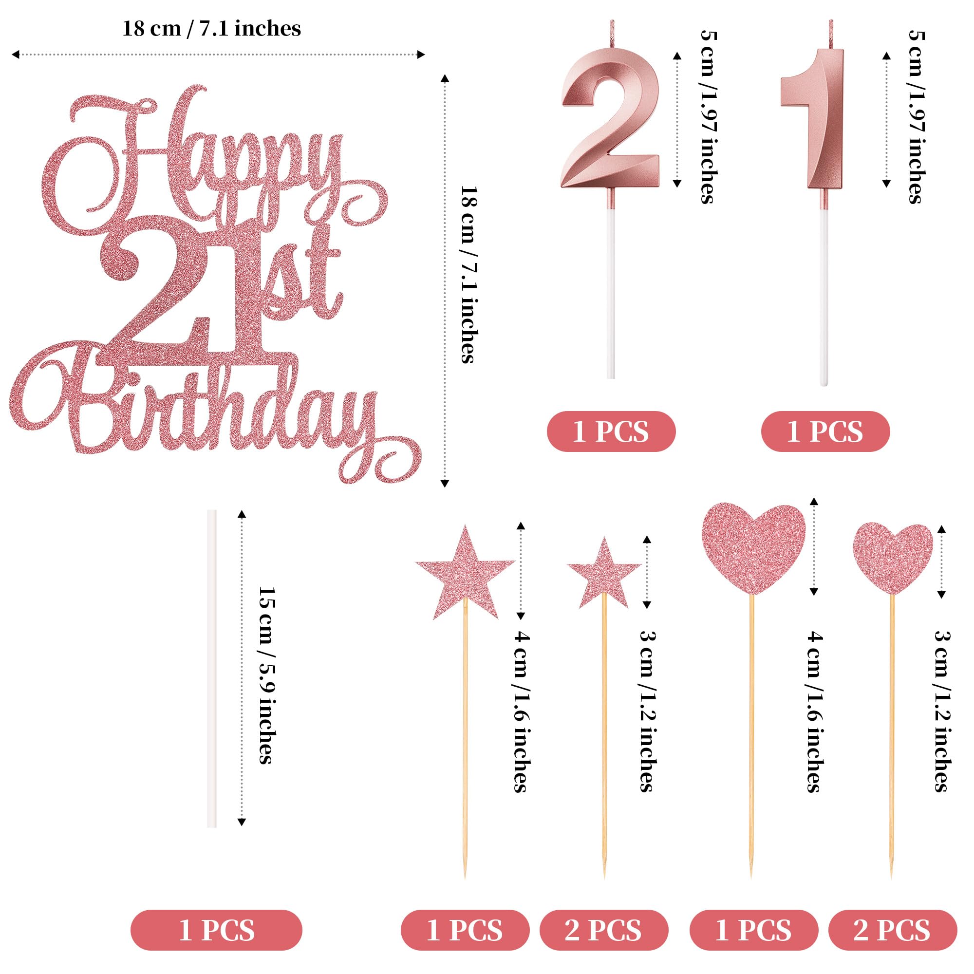 Lecferrarc 21st numeral candles