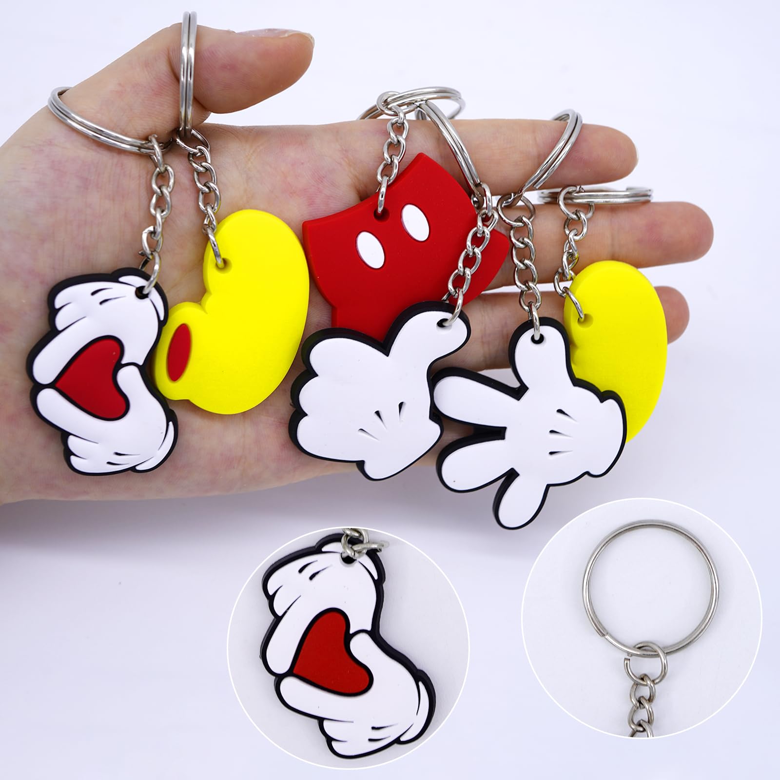 Lecinc mouse keychain style 3 silicone pendant with alloy ring