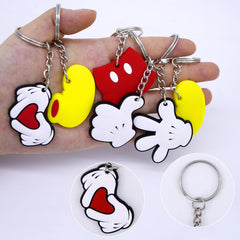 Lecinc mouse keychain style 3 silicone pendant with alloy ring