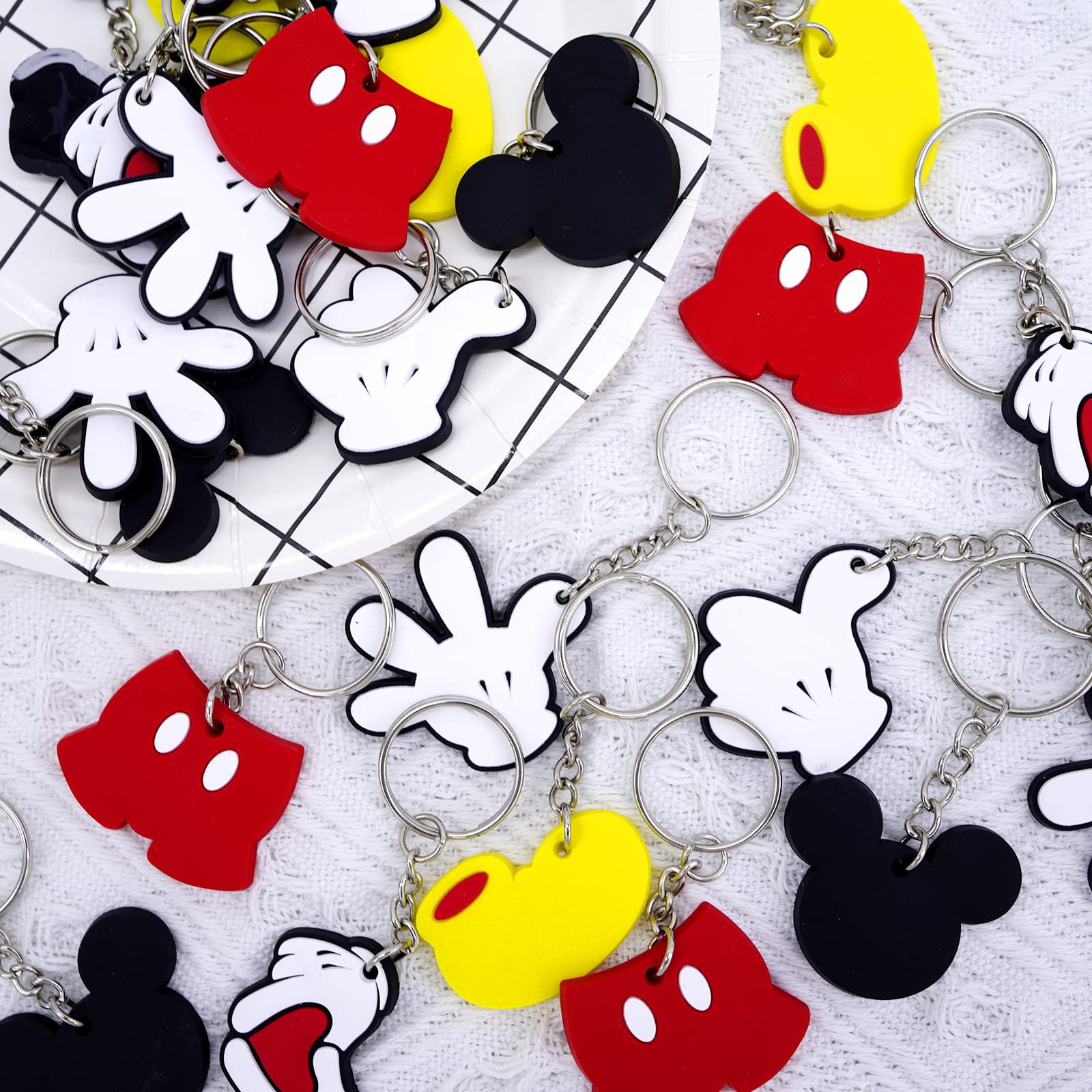 Lecinc mouse keychain style 4 silicone pendant with alloy ring
