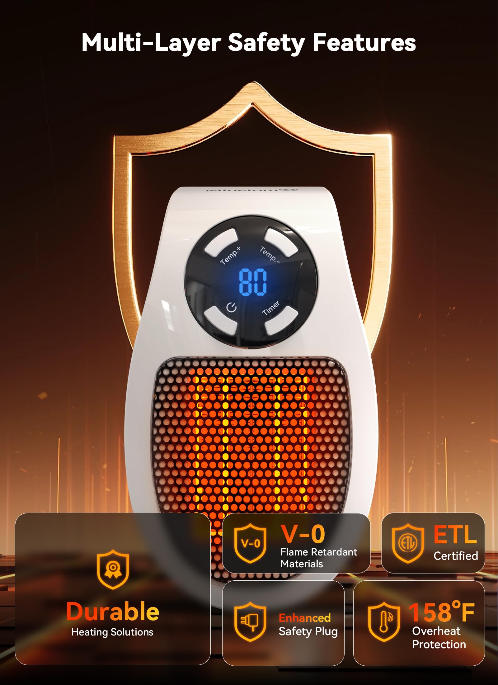 led display digital thermostat heater