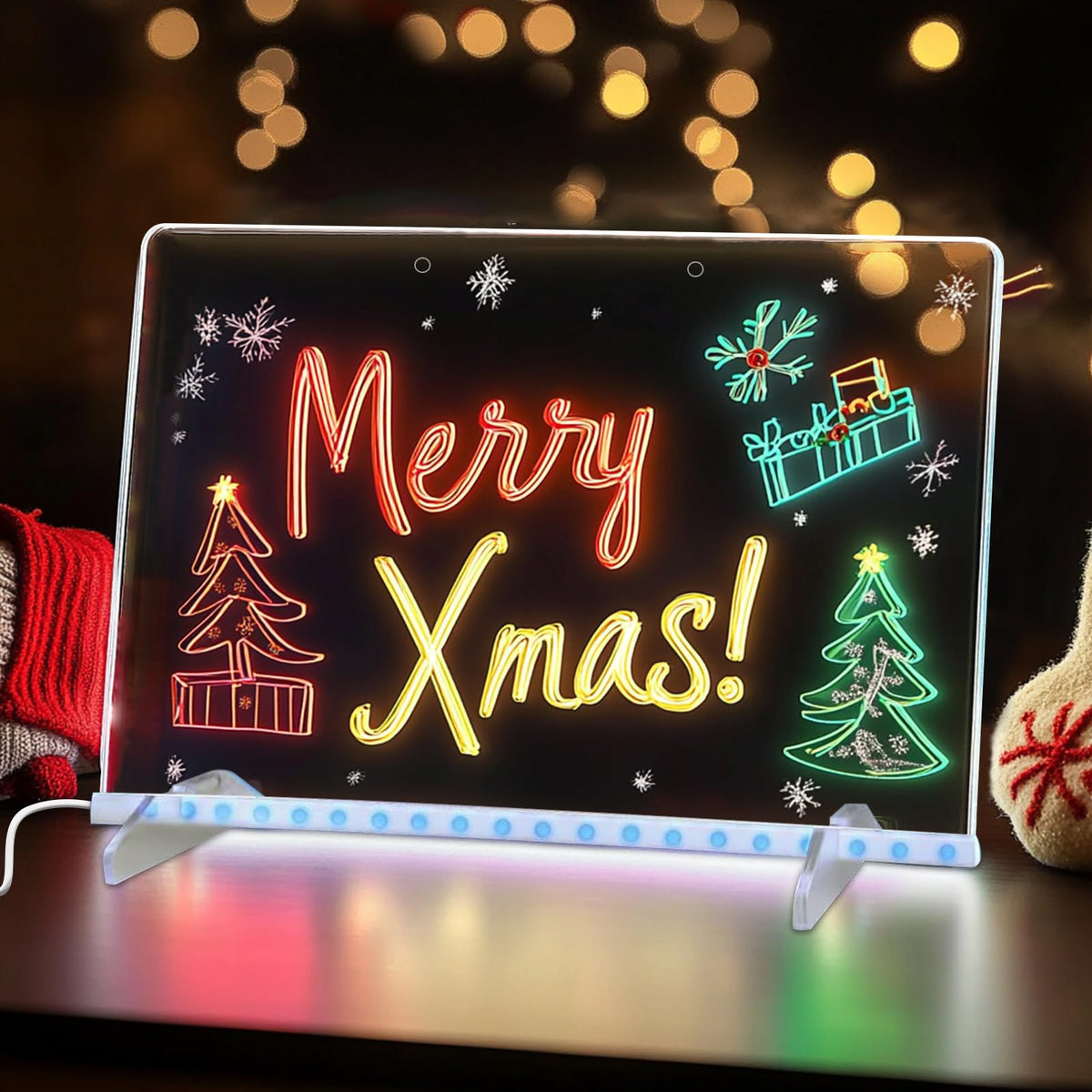 Front view of LED Drawing Board with Colors