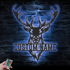 LED light illuminated metal sign with remote control