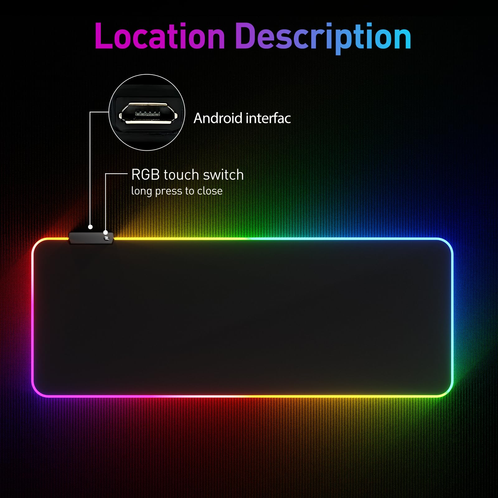 LED illuminated mouse pad suitable for gaming and work
