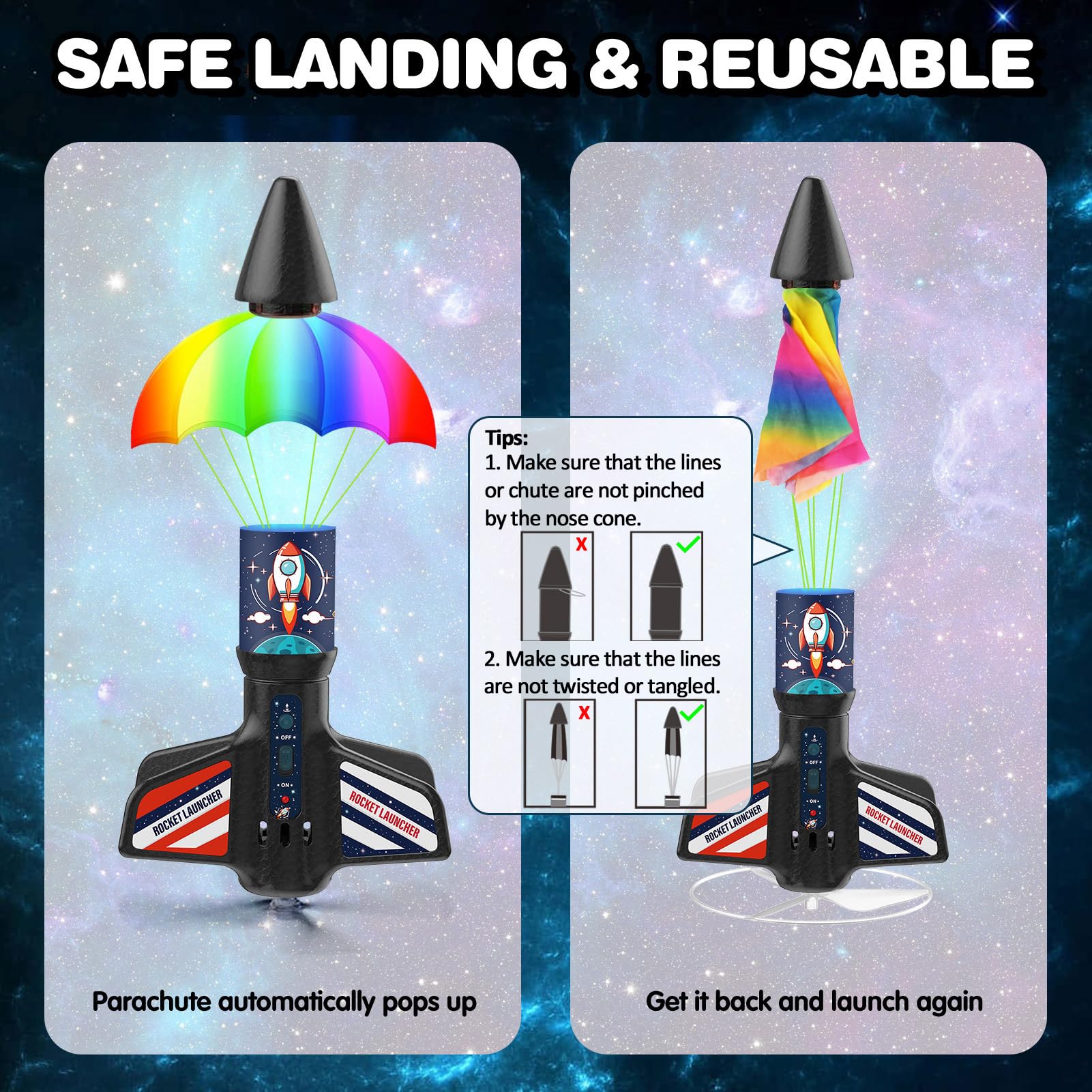 Rechargeable lithium battery powered rocket launcher